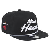 Miami Heat Team Text Golfer Snapback Hat - Black | New Era discount