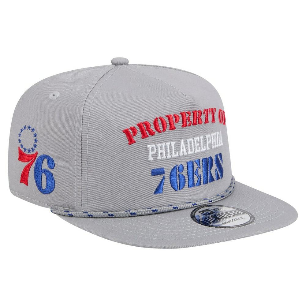Philadelphia 76ers Throwback Property Of Golfer Snapback Hat - Gray | New Era online