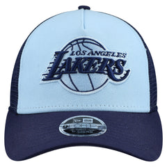 Los Angeles Lakers Youth Colorpack 9FORTY A-Frame Trucker Adjustable Hat - Light Blue | New Era for sale