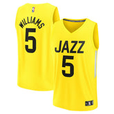 Cody Williams Utah Jazz Youth 2024 NBA Draft Fast Break Player Jersey - Icon Edition - Yellow | Fanatics shop