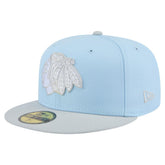 Chicago Blackhawks New Era Color Pack Two-Tone 59FIFTY Fitted Hat Light Blue/Gray
