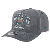 Minnesota Wild New Era Throwback Washed A-Frame Pre-Curved 9FIFTY Snapback Hat Charcoal