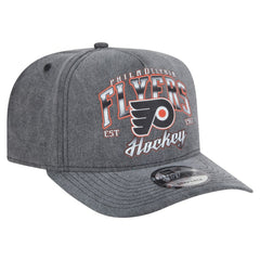 Philadelphia Flyers New Era Throwback Washed A-Frame Pre-Curved 9FIFTY Snapback Hat Charcoal
