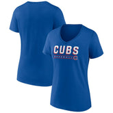 Chicago Cubs Women's Primary Play V-Neck T-Shirt - Royal