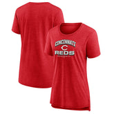 Cincinnati Reds Women's Arch Tri-Blend T-Shirt - Red