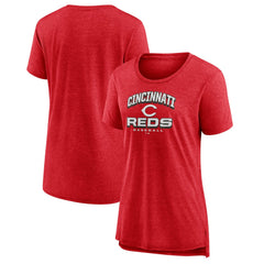Cincinnati Reds Women's Arch Tri-Blend T-Shirt - Red