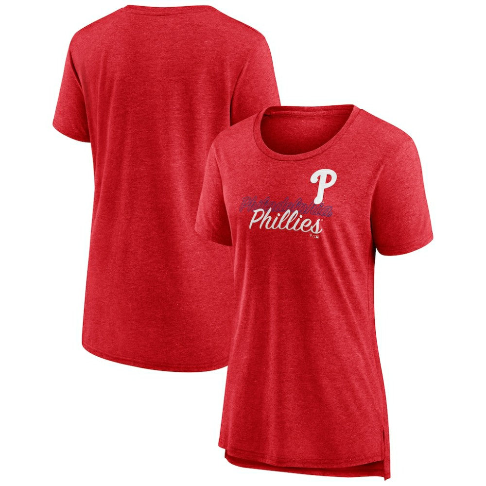 Philadelphia Phillies Women's Practice Time Tri-Blend T-Shirt - Red