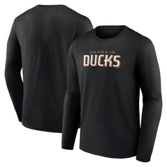 Anaheim Ducks Fanatics Wordmark Logo Long Sleeve T-Shirt Black