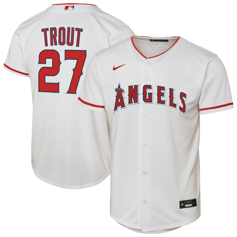 Mike Trout Los Angeles Angels Youth Home Replica Player Jersey - White | Nike