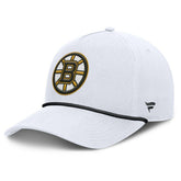 Boston Bruins Fanatics Rope A-Frame Adjustable Hat White