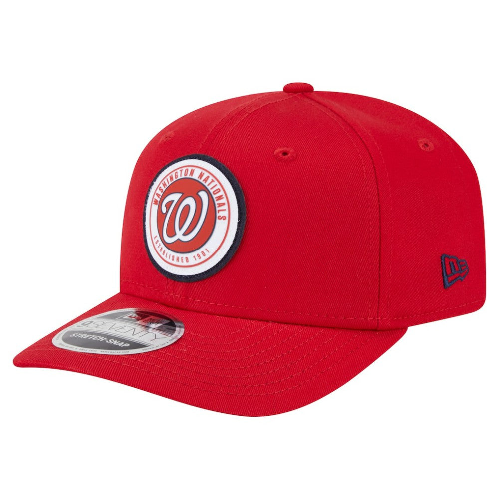 Washington Nationals Circle Patch 9SEVENTY Stretch-Snap Hat - Red | New Era