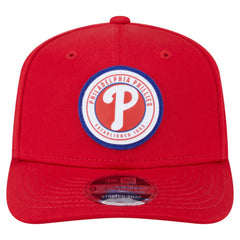 Philadelphia Phillies Circle Patch 9SEVENTY Stretch-Snap Hat - Red | New Era