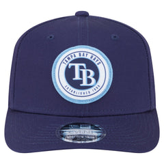 Tampa Bay Rays Circle Patch 9SEVENTY Stretch-Snap Hat - Navy | New Era