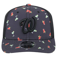 Washington Nationals Adventure Drinks Pattern 9SEVENTY Stretch-Snap Hat - Black | New Era