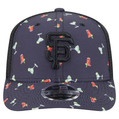 San Francisco Giants Adventure Drinks Pattern 9SEVENTY Stretch-Snap Hat - Black | New Era