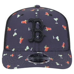 Boston Red Sox Adventure Drinks Pattern 9SEVENTY Stretch-Snap Hat - Black | New Era