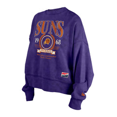 Phoenix Suns Women's Throwback Vintage Enzyme Wash Oversized Boxy Pullover Sweatshirt - Purple | New Era cheap