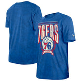 Philadelphia 76ers Throwback Vintage Boxy Mineral Wash T-Shirt - Royal | New Era on sale