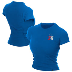 Philadelphia 76ers Women's Leisure Collection Baby Doll Cropped T-Shirt - Blue | New Era online