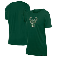 Milwaukee Bucks Women's Glam Game Flower T-Shirt - Hunter Green | New Era for sale