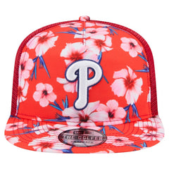 Philadelphia Phillies Adventure Pattern Golfer Trucker Snapback Hat - Red | New Era
