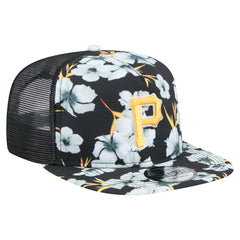 Pittsburgh Pirates Adventure Pattern Golfer Trucker Snapback Hat - Black | New Era