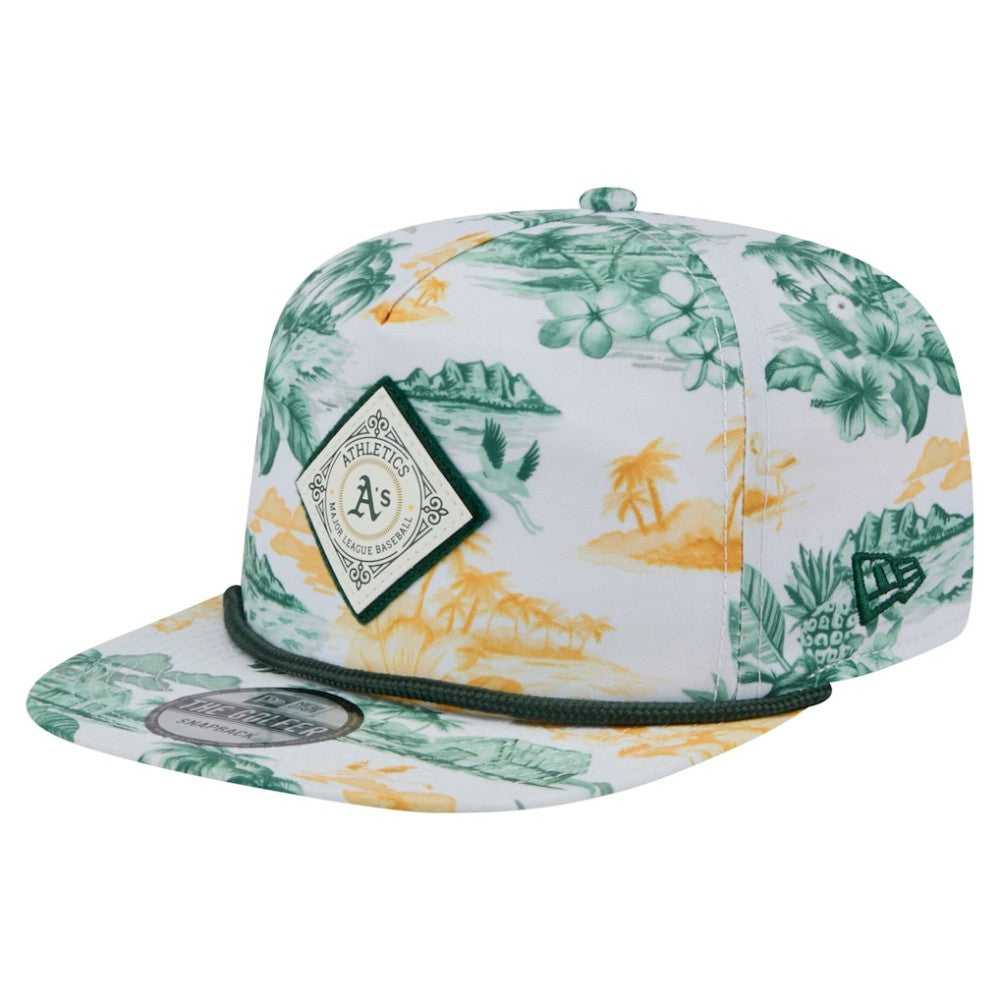 Athletics Printed Island Golfer Snapback Hat - White | New Era