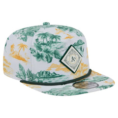 Athletics Printed Island Golfer Snapback Hat - White | New Era