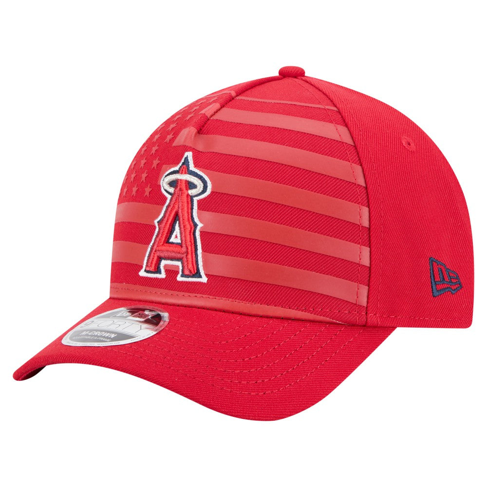 Los Angeles Angels American Flag 9FORTY M-Crown A-Frame Adjustable Hat - Red | New Era