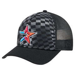 Houston Astros Gradient 9FORTY A-Frame M-Crown Trucker Adjustable Hat - Black | New Era