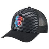 San Francisco Giants Gradient 9FORTY A-Frame M-Crown Trucker Adjustable Hat - Black | New Era