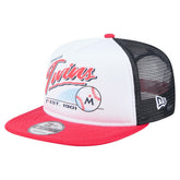 Minnesota Twins Retro Script Trucker 9FIFTY Snapback Hat - White/Red | New Era