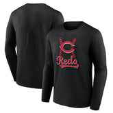 Cincinnati Reds Fastball Long Sleeve T-Shirt - Black