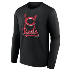 Cincinnati Reds Fastball Long Sleeve T-Shirt - Black