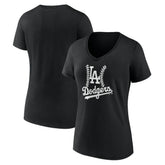 Los Angeles Dodgers Women's Fastball V-Neck T-Shirt - Black