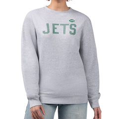 New York Jets G-III 4Her by Carl Banks Women's Dot Print Fleece Pullover Sweatshirt - Heather Gray outlet