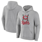 Cincinnati Reds Fastball Pullover Hoodie - Gray