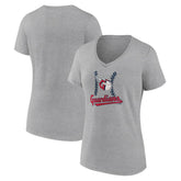 Cleveland Guardians Women's Fastball V-Neck T-Shirt - Gray