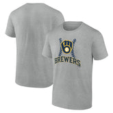 Milwaukee Brewers Fastball T-Shirt - Heather Gray