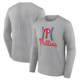 Philadelphia Phillies Fastball Long Sleeve T-Shirt - Gray