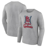 St. Louis Cardinals Fastball Long Sleeve T-Shirt - Gray