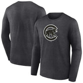 Chicago Cubs Monochrome Long Sleeve T-Shirt - Charcoal