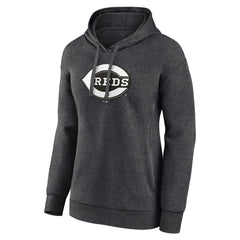 Cincinnati Reds Women's Monochrome Pullover Hoodie - Charcoal