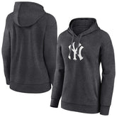 New York Yankees Women's Monochrome Pullover Hoodie - Charcoal