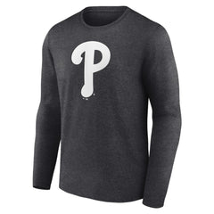 Philadelphia Phillies Monochrome Long Sleeve T-Shirt - Charcoal