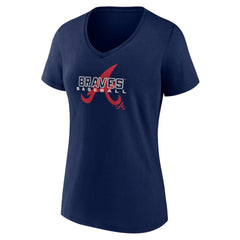 Atlanta Braves Women's Stellar V-Neck T-Shirt - Navy
