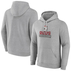Cincinnati Reds Evanston Stencil Pullover Hoodie - Gray