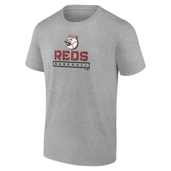 Cincinnati Reds Evanston Stencil T-Shirt - Heather Gray