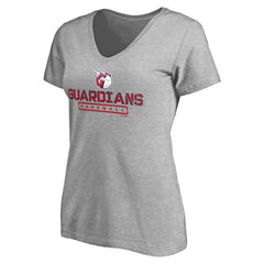 Cleveland Guardians Women's Evanston Stencil V-Neck T-Shirt - Gray