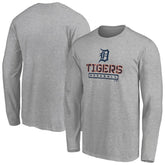 Detroit Tigers Evanston Stencil Long Sleeve T-Shirt - Gray